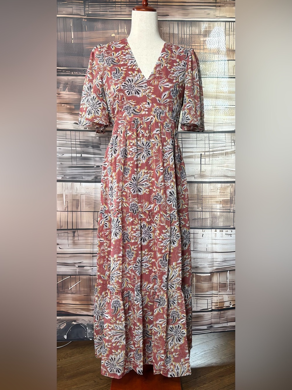Etam NWT Paisley Floral Side Cut Out Midi Maxi Dress Medium